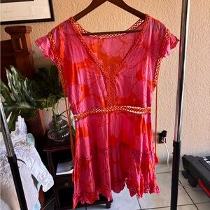 Vibrant Pink and Orange Dress